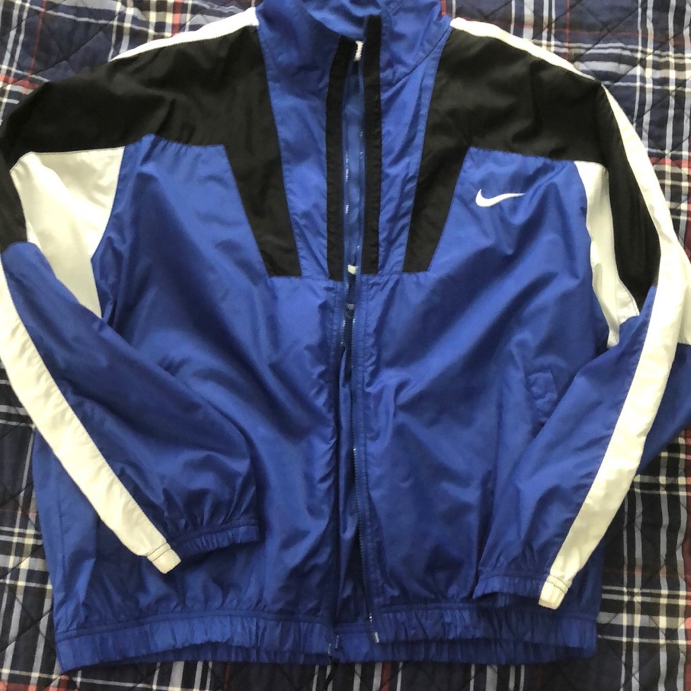 Blue lightweight Nike windbreaker
